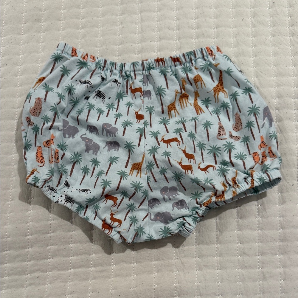Safari Animal Print Baby Bloomers - Light Blue